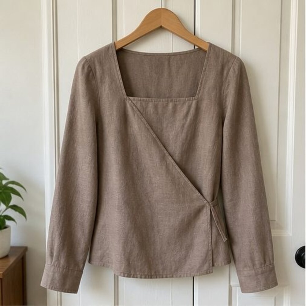 Taupe Ruffle Blouse